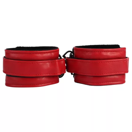 NOIR RION - adjustable faux leather handcuffs (red)