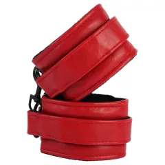 NOIR RION - adjustable faux leather handcuffs (red)