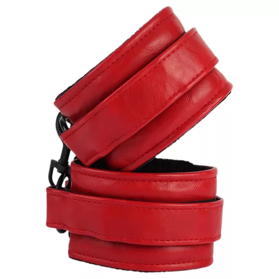 NOIR RION - adjustable faux leather handcuffs (red)