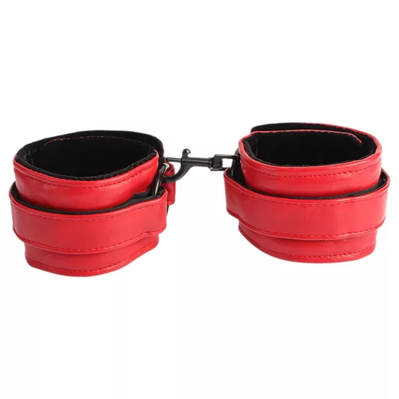 NOIR RION - adjustable faux leather handcuffs (red)