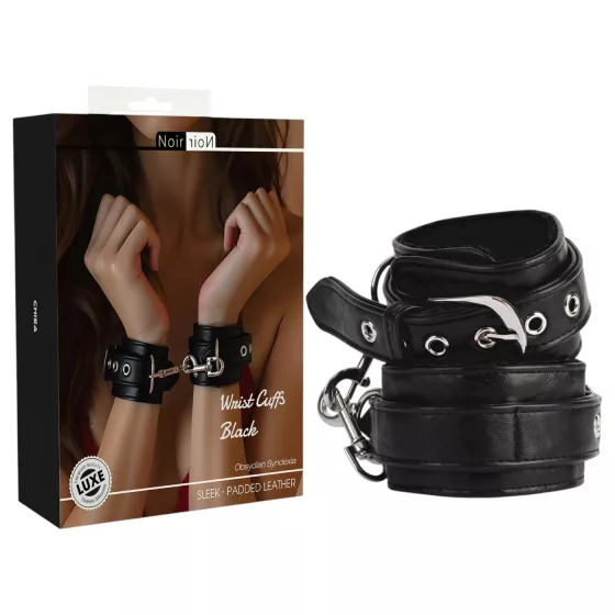 NOIR RION - adjustable faux leather wrist cuffs (black)