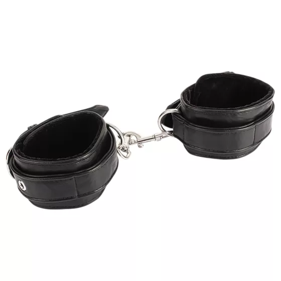 NOIR RION - adjustable faux leather wrist cuffs (black)