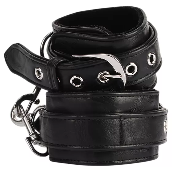 NOIR RION - adjustable faux leather wrist cuffs (black)