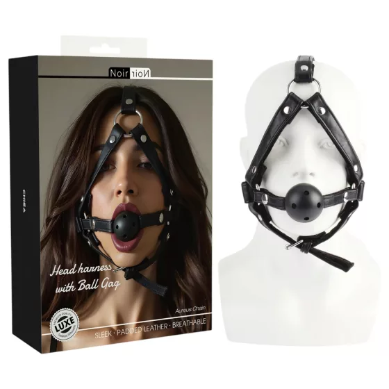 NOIR RION - adjustable, bit-gag mouthpiece (black)