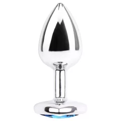   Hi-Basic Heart Gem - metal anal plug with heart-shaped crystal (silver)