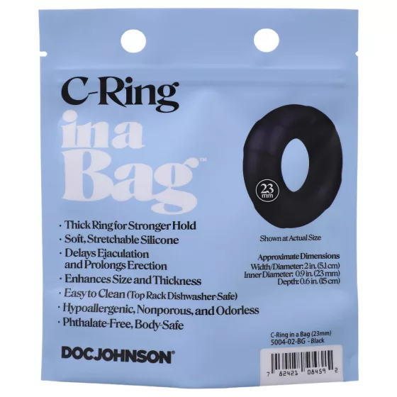 Doc Johnson C-Ring - Black Silicone Penis Ring