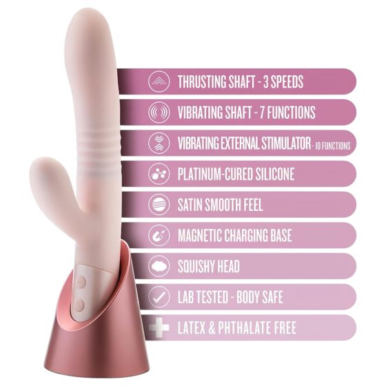 Blush Fraya - thrusting vibrator with clitoral arm (pink)