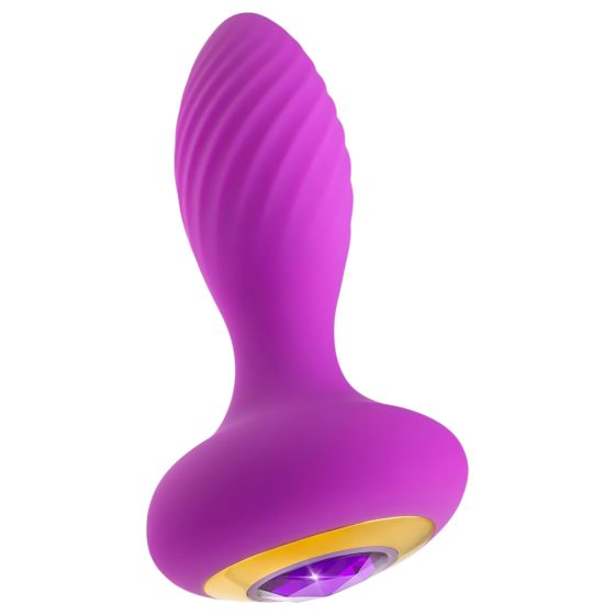 Oh My Gem - vibrating anal plug with purple gem