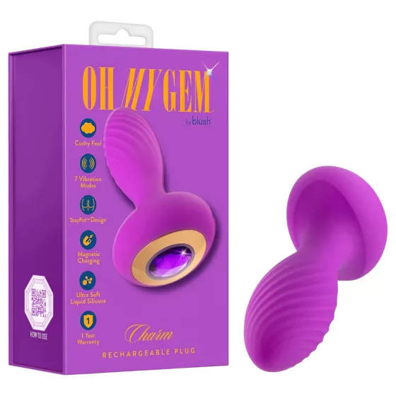 Oh My Gem – Vibrating Anal Plug with Gem (Purple)