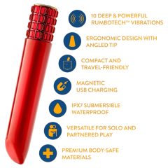 Oh My Gem - Rechargeable Lipstick Vibrator (Red)