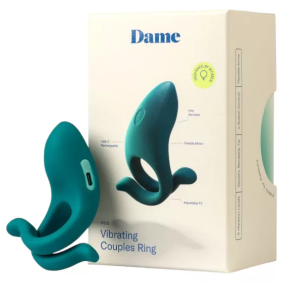 Dame Hug - Adjustable Vibrating Penis Ring (Green)