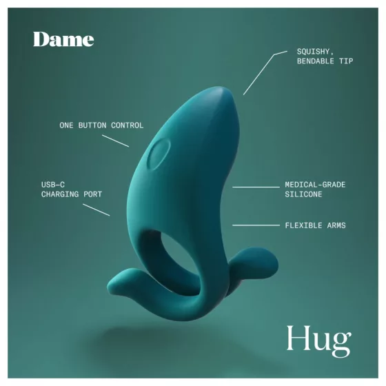 Dame Hug - Adjustable Vibrating Penis Ring (Green)