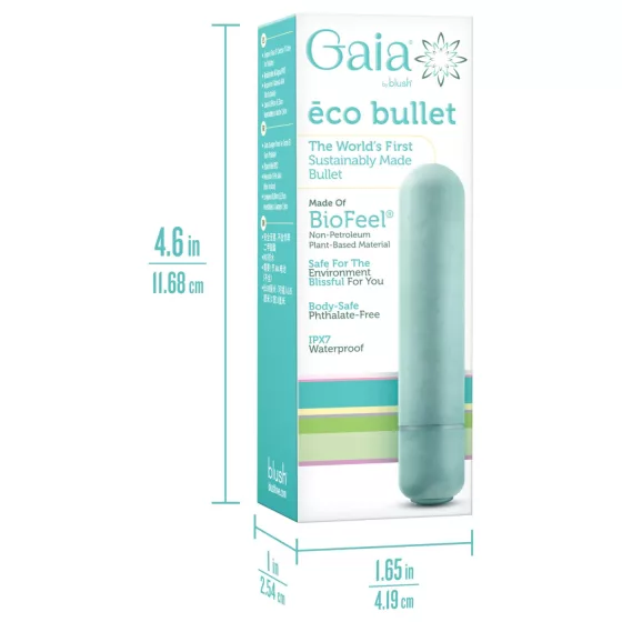 Gaia Eco M - eco-friendly vibrator (turquoise) - medium size