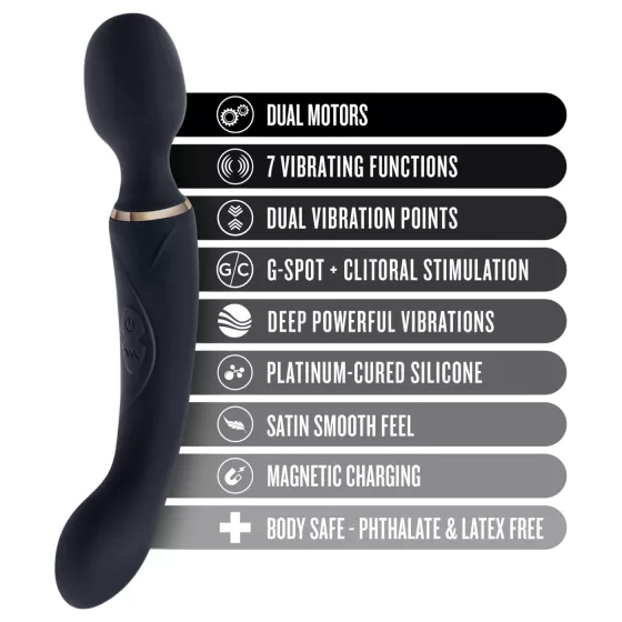 Blush Lush - 2-in-1 wand and G-spot vibrator (black)