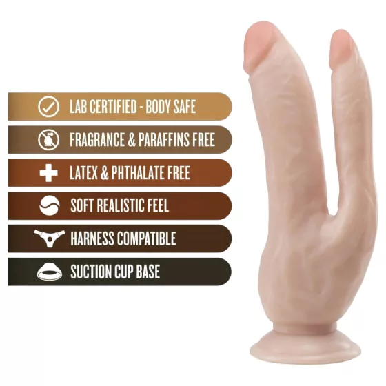 Dr. Skin 8 - Suction Cup Double Dildo (Natural)