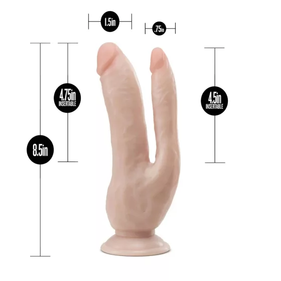 Dr. Skin 8 - Suction Cup Double Dildo (Natural)
