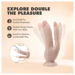 Dr. Skin 8 - Suction Cup Double Dildo (Natural)