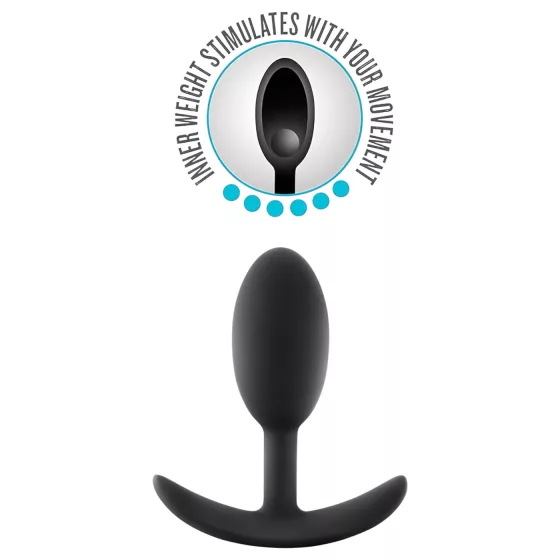 Anal Adventures Platinum M - Black Medium Anal Plug