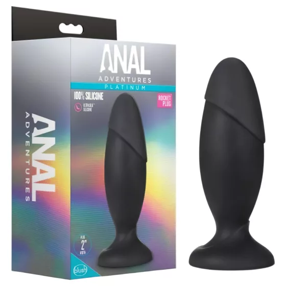 Anal Adventures Platinum Rocket - Large Anal Plug (Black)
