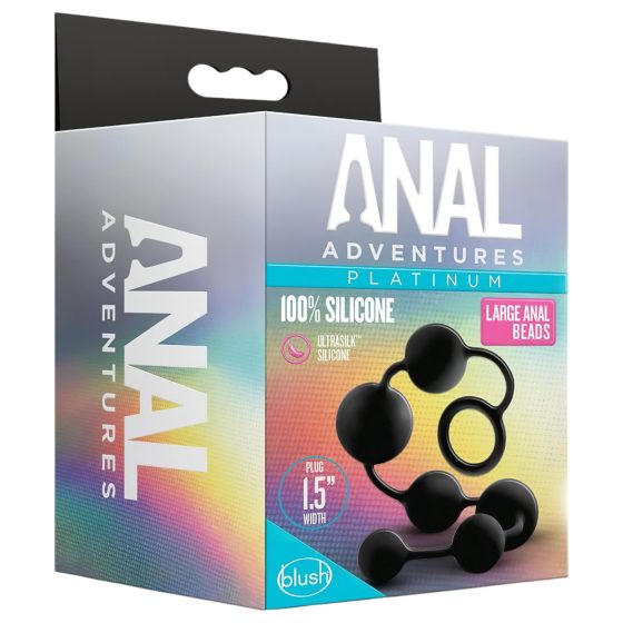 Anal Adventures L - beaded anal dildo (black)