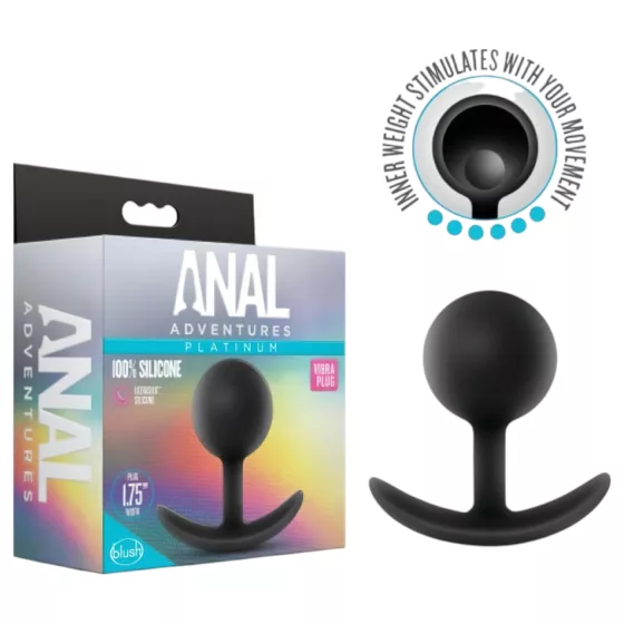 Anal Adventures Platinum - Black Anal Plug