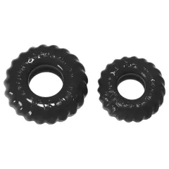 OXBALLS - Ribbed Erection Ring Set (Black)