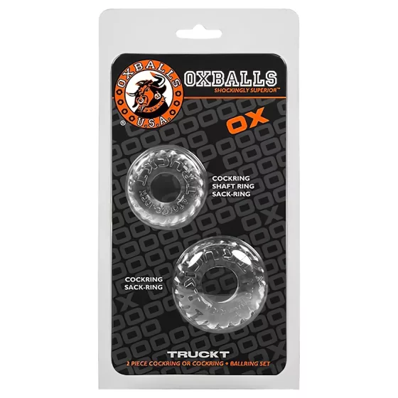 OXBALLS - Ribbed Penis Ring Set (Clear)