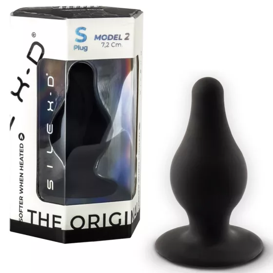SILEXD Model 2 - heat‑responsive silicone anal plug (black) - S