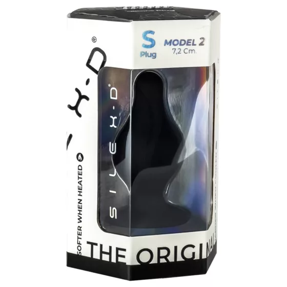 SILEXD Model 2 - heat‑responsive silicone anal plug (black) - S