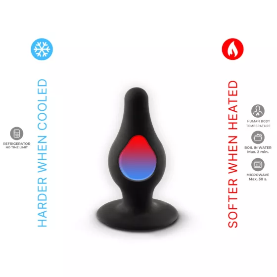 SILEXD Model 2 - heat‑responsive silicone anal plug (black) - S
