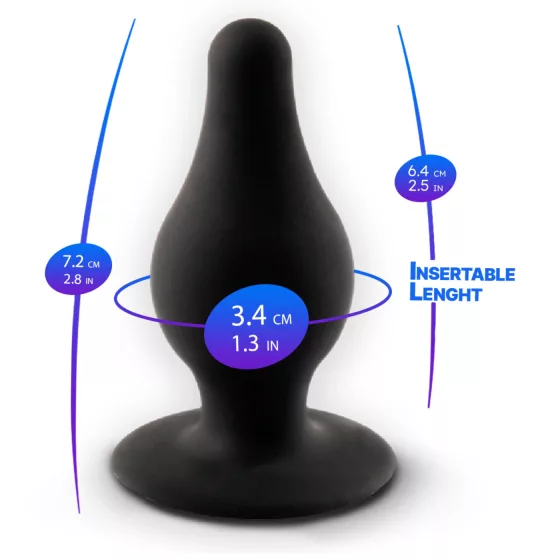 SILEXD Model 2 - heat‑responsive silicone anal plug (black) - S