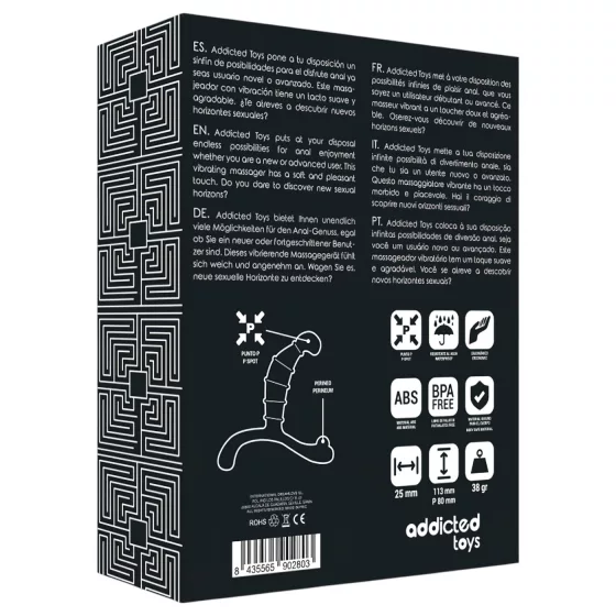 Addicted Toys - Prostate and Perineum Massager (Black) - 11.3 cm
