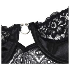 Subblime - Patterned Bodysuit with Satin Belt (Black)