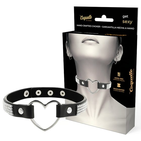 Coquette - rhinestone choker with heart pendant