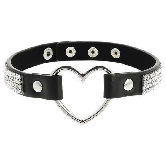 Coquette - rhinestone choker with heart pendant