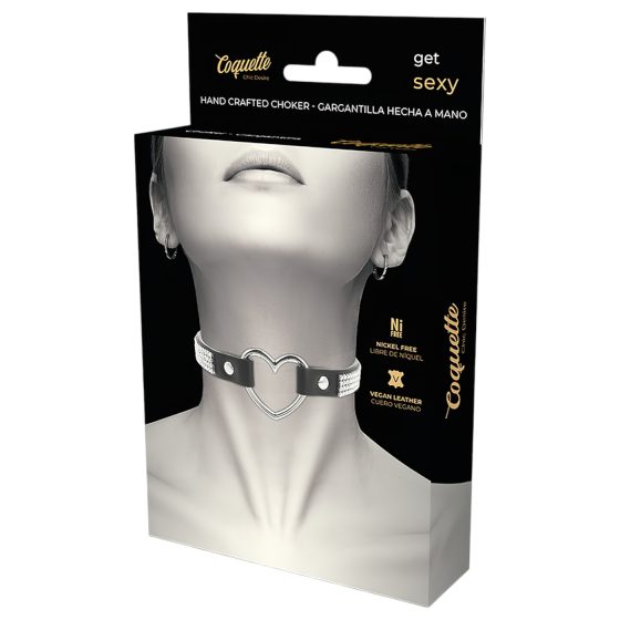 Coquette - rhinestone choker with heart pendant