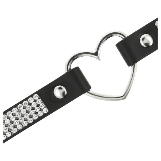 Coquette - rhinestone choker with heart pendant