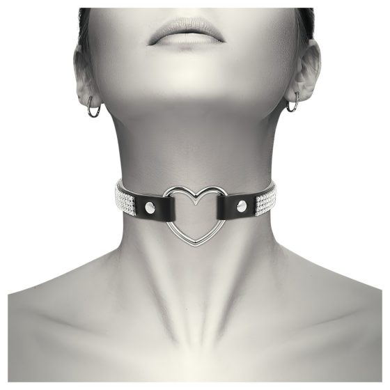Coquette - rhinestone choker with heart pendant