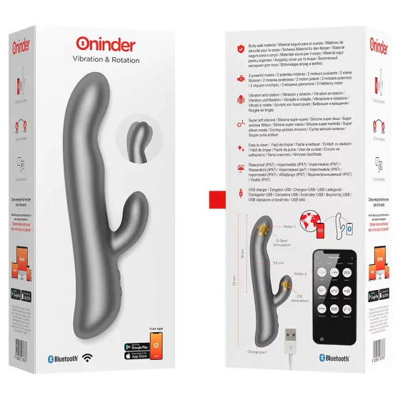 Oninder Oslo - thrusting, rotating clitoral-arm vibrator (black)