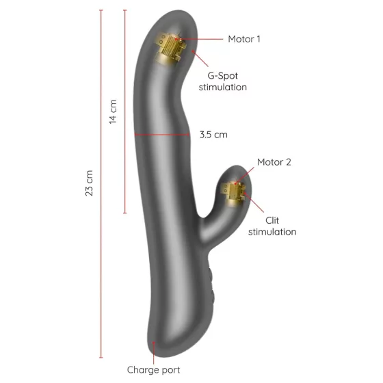Oninder Oslo - thrusting, rotating clitoral-arm vibrator (black)