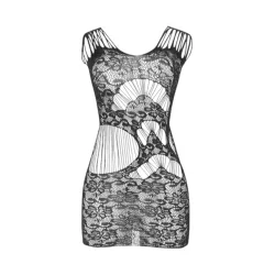 Subblime 951771 - Scalloped Mesh Dress - Black (Sizes S-L)