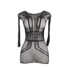 Subblime 951931 - Open-Back Fishnet Dress - Black (XS-M)
