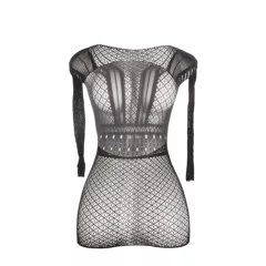 Subblime 951931 - Open-Back Fishnet Dress - Black (XS-M)