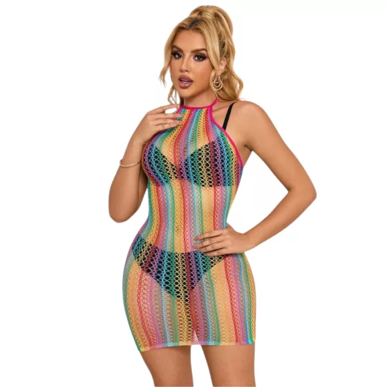 Subblime 952341 - Halter, Rainbow Mesh Dress - Sizes S-L