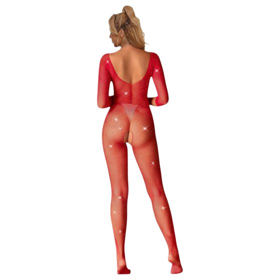 Subblime 952419 - Sparkling Rhinestone Jumpsuit - Red (S-L)