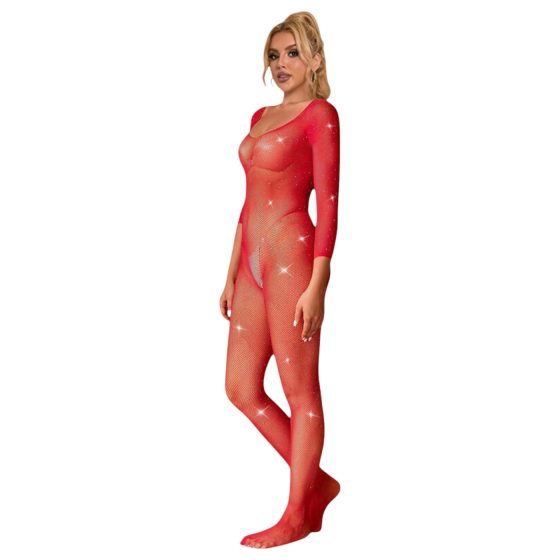 Subblime 952419 - Sparkling Rhinestone Jumpsuit - Red (S-L)