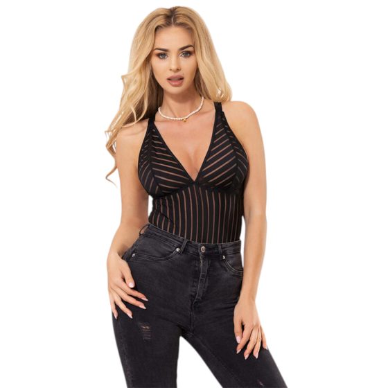 Subblime 954147 - Striped Bodysuit Set - (Black)