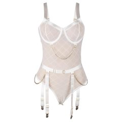 Subblime 954291 - sheer body set with chains (white)