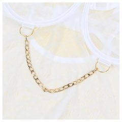 Subblime 954291 - sheer body set with chains (white)