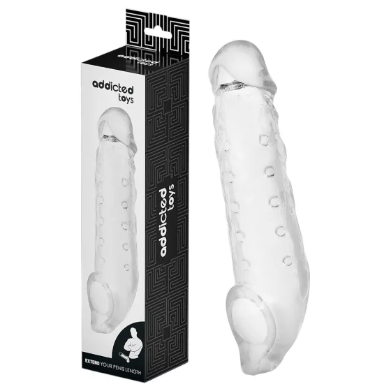 Addicted Toys - 23cm Translucent Penis Sleeve with Ball Ring